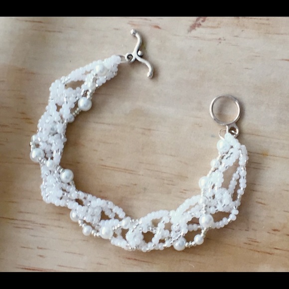 “Evening Snowfall” Artisan Bracelet & Earrings set - Picture 3 of 3